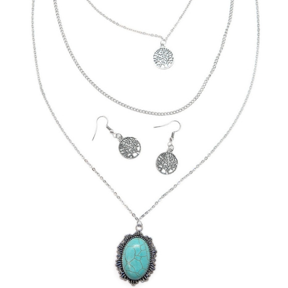 Necklace - We Have Chemis-TREE Blue Stone